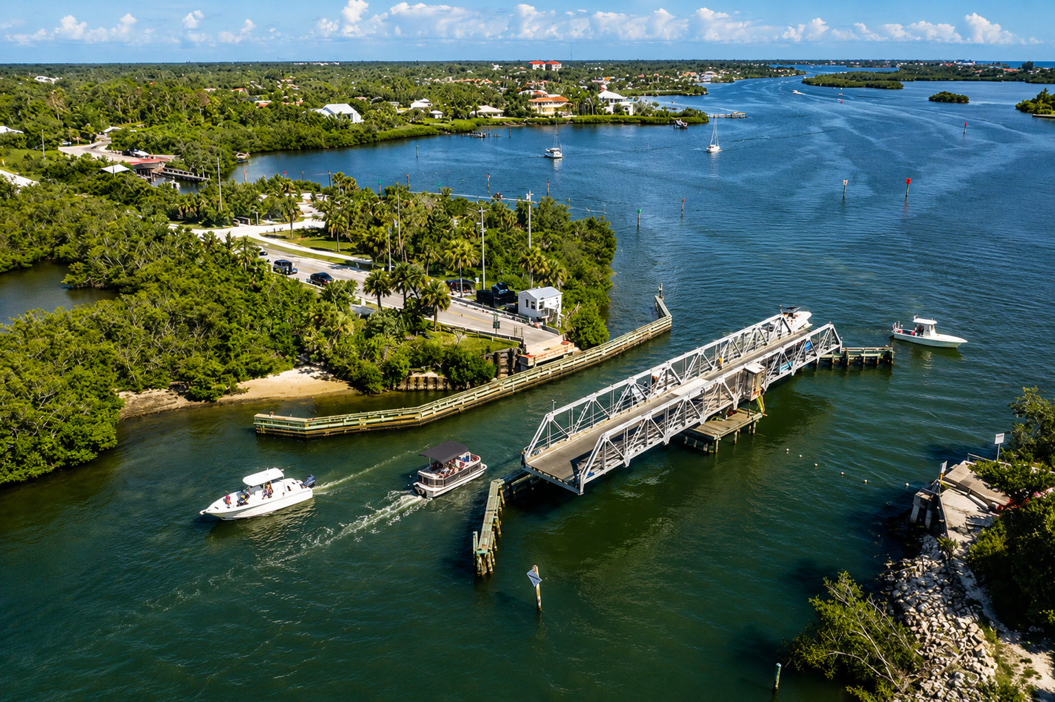 Osprey, FL landmark image Blackburn Point Swing Bridge in Osprey, FL