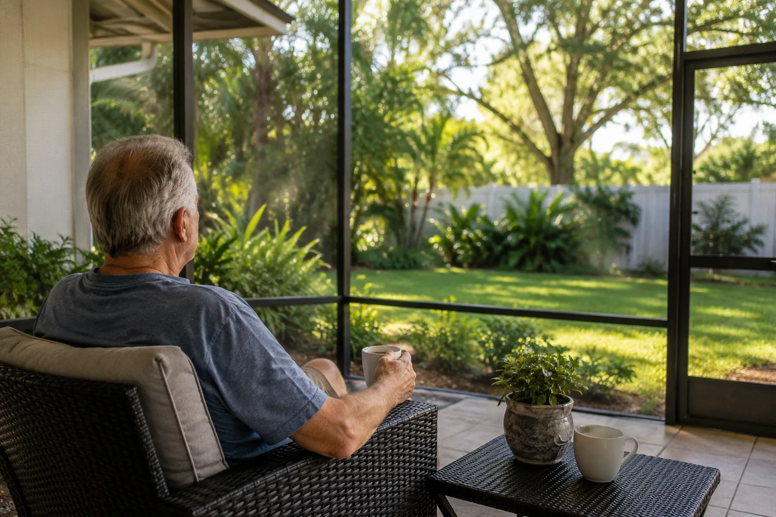 Flexible Home Sale Gulf Coast Florida Florida homeowner relaxing after completing a flexible home sale